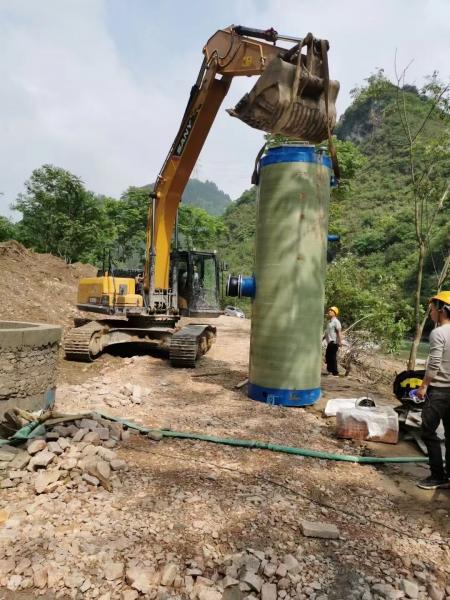 庆阳地区雅安芦山一体化提升泵施工现场